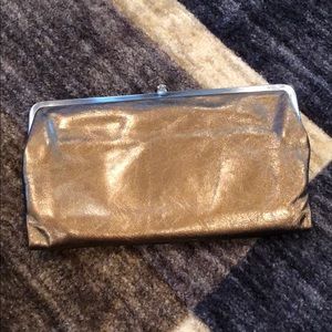 Gold metallic Hobo clutch